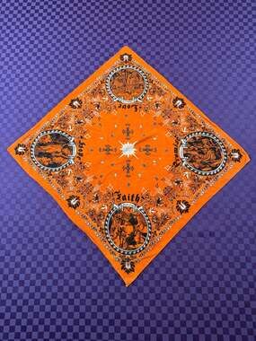 Jesus Christ - Christian Bandana - Orange - 22x22 Inch,